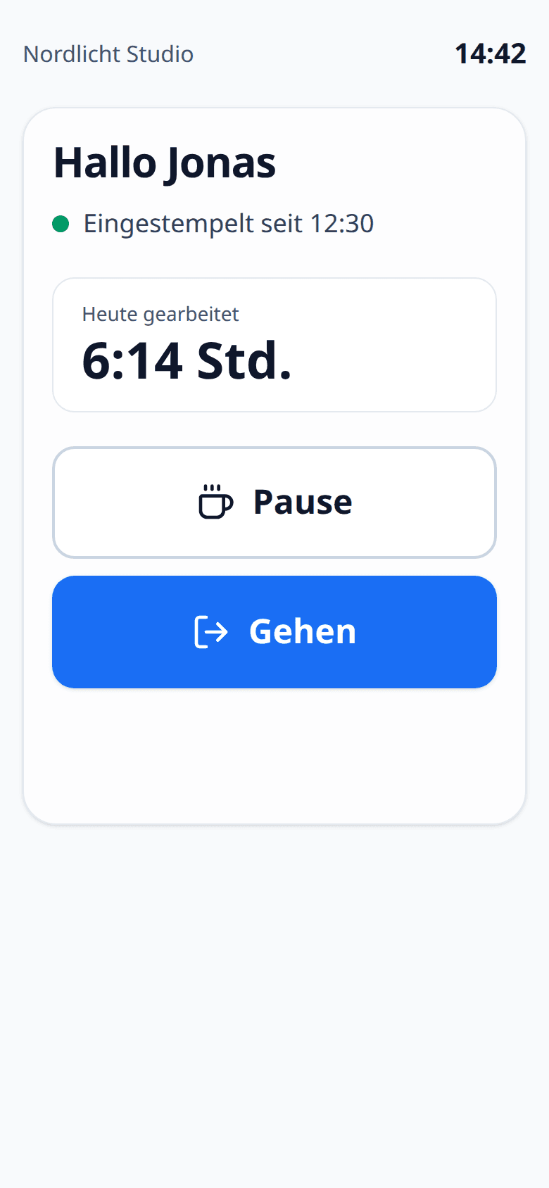 Persönlicher Stempel-Link auf dem Handy
