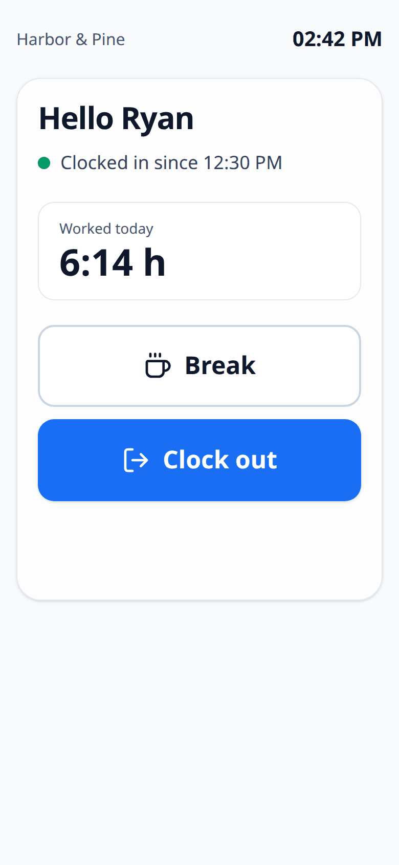Personal clock link on a phone