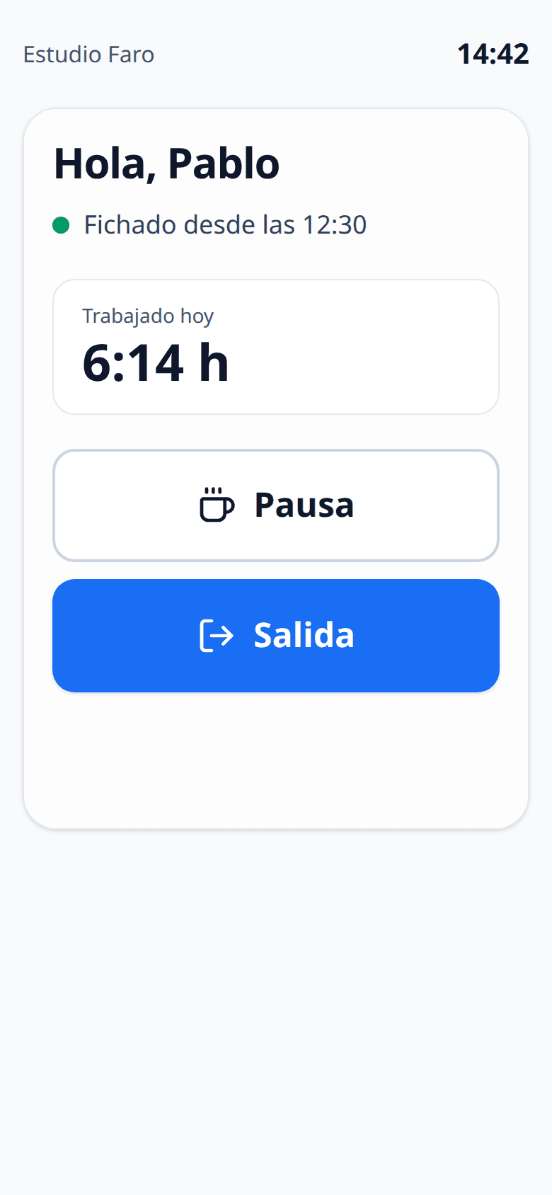 Enlace de fichaje personal en un móvil