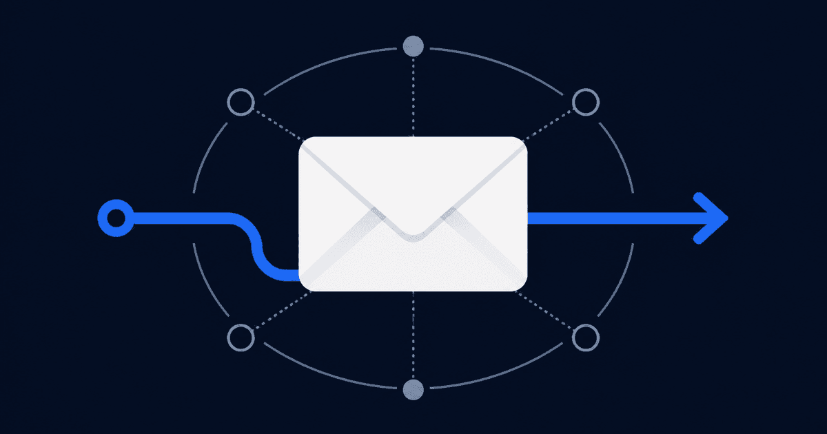 Six business email provider mailboxes lined up against a map pin showing where each one stores its data