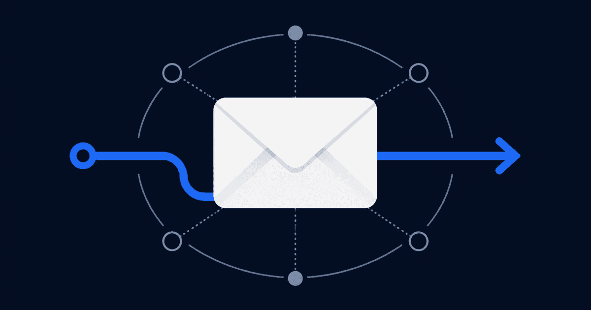 Six business email provider mailboxes lined up against a map pin showing where each one stores its data