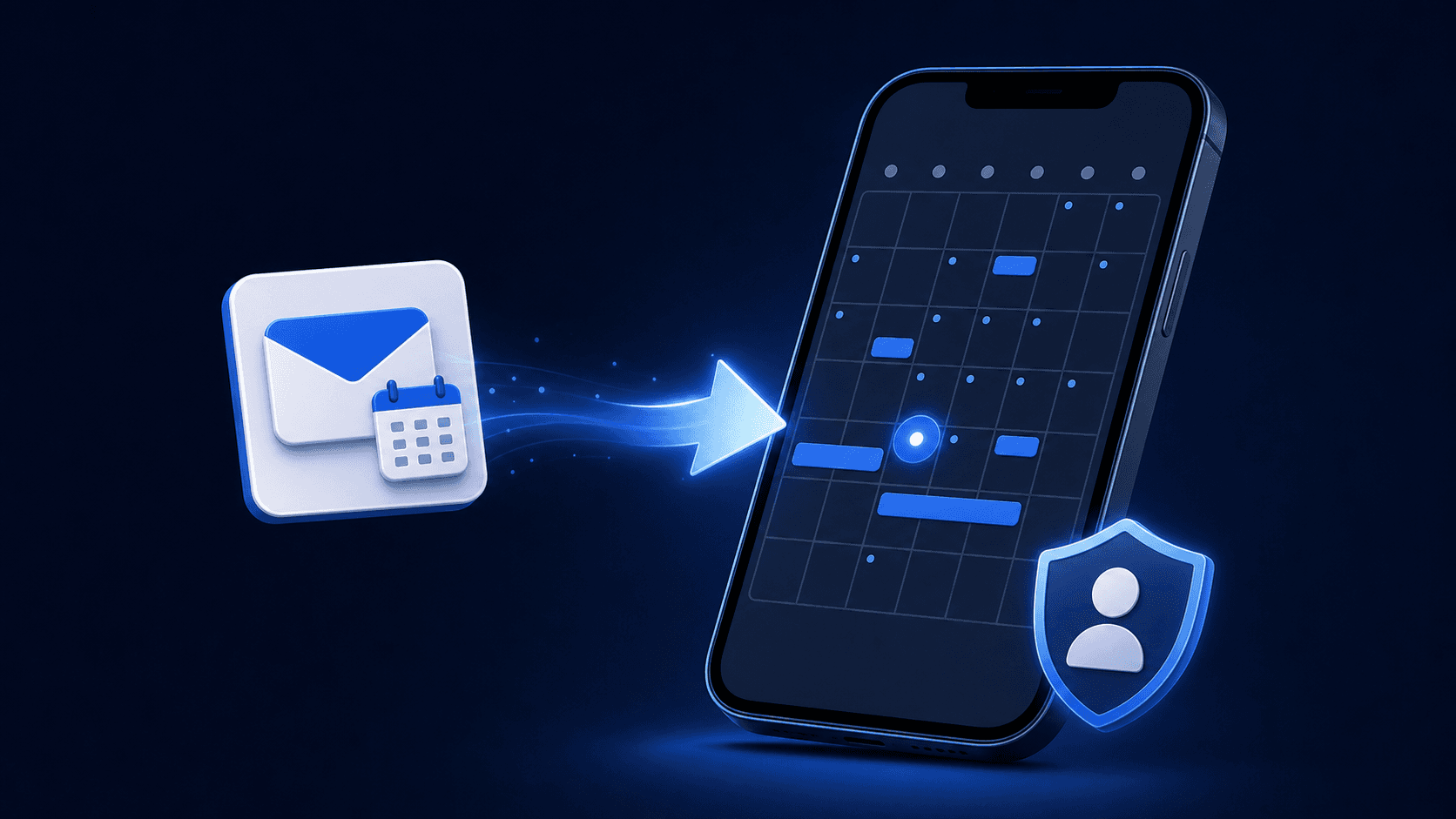 Work calendar flowing securely into an iPhone calendar