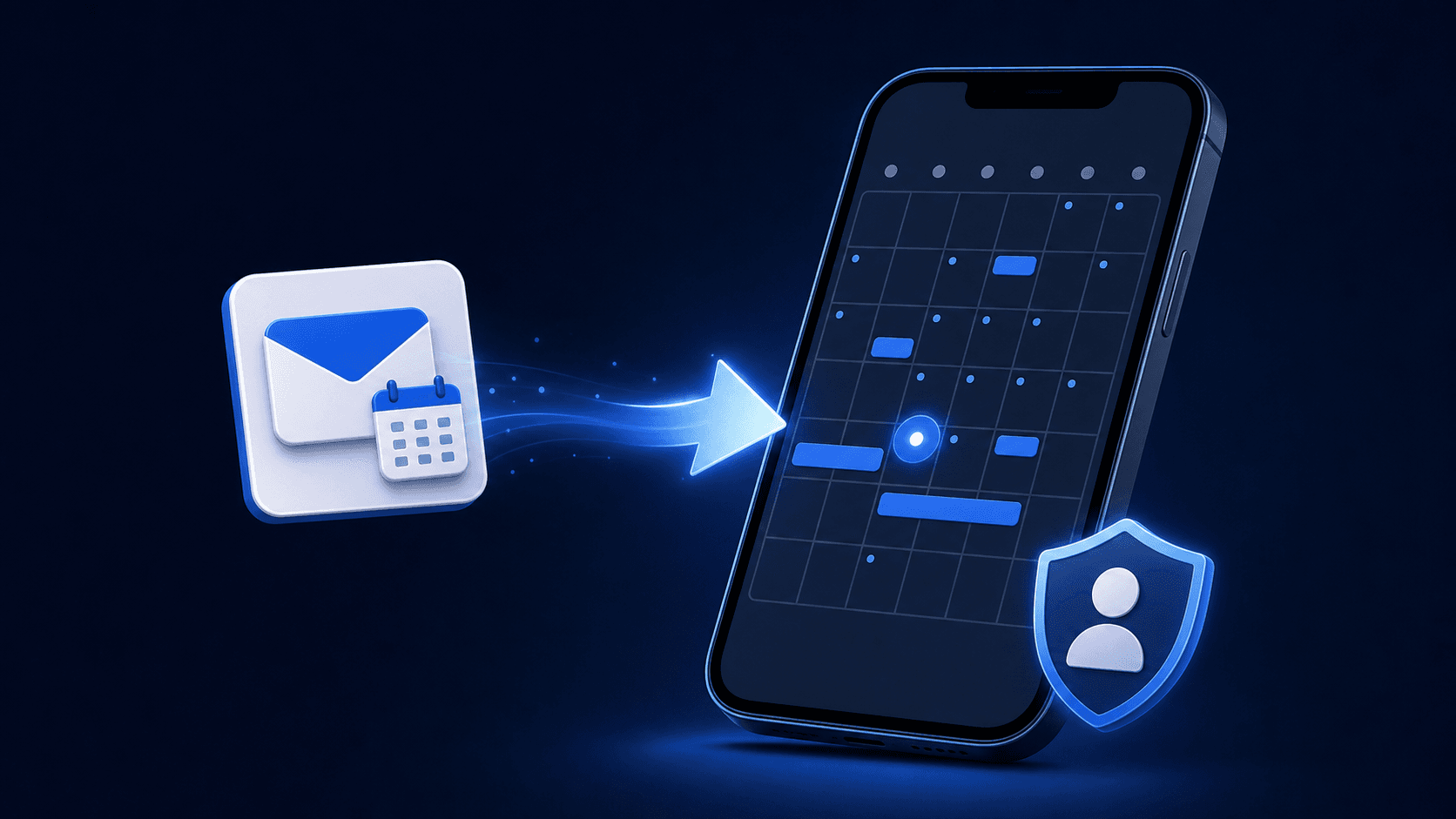 Work calendar flowing securely into an iPhone calendar