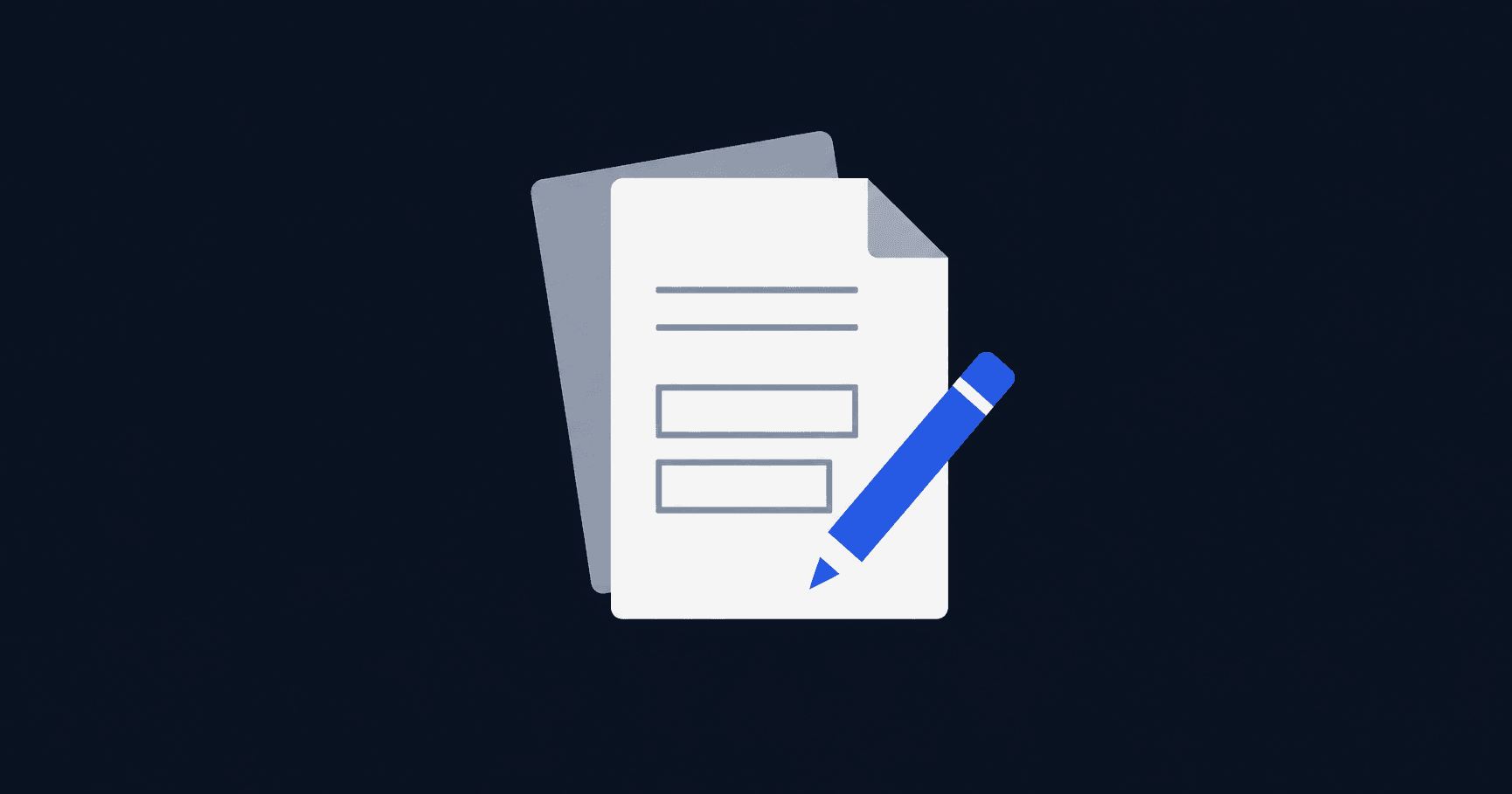 Illustration of a contract open in a Word-style editor with highlighted fill-in fields for client name, fee and start date, next to the same page exported as a PDF with a signature box