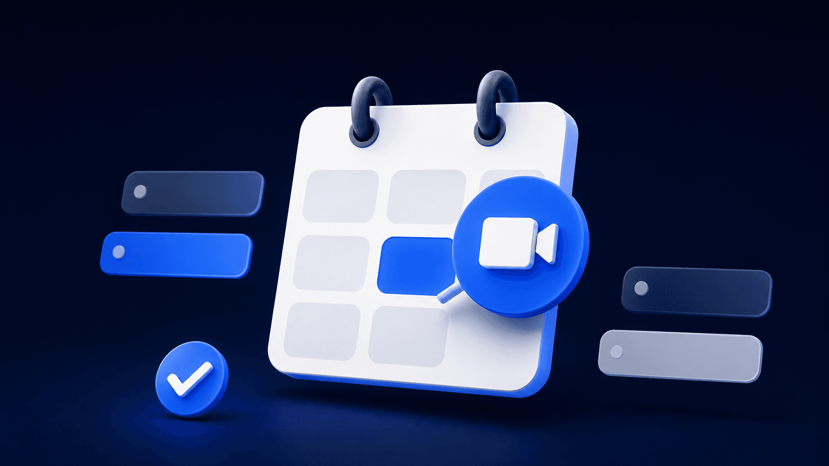 Calendar event with an attached video meeting and confirmed time