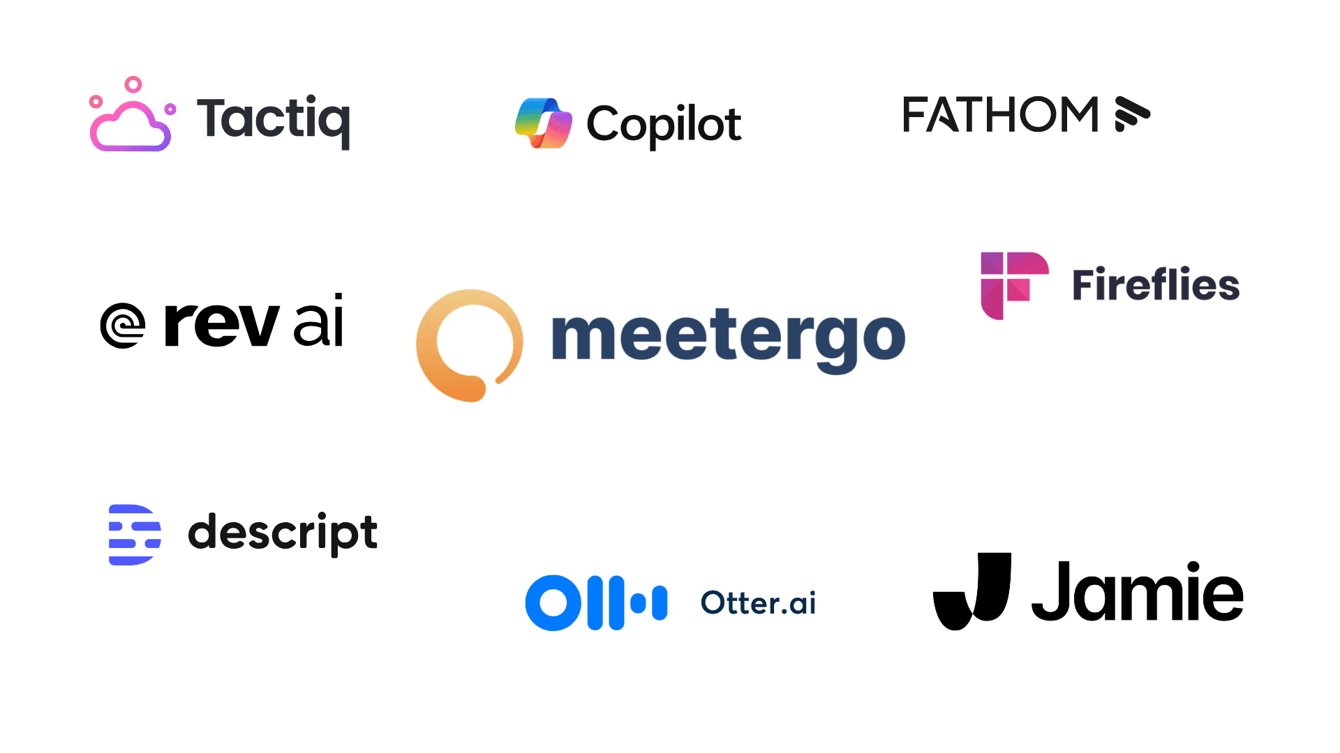 Meeting Transcription Tool Provider Logos