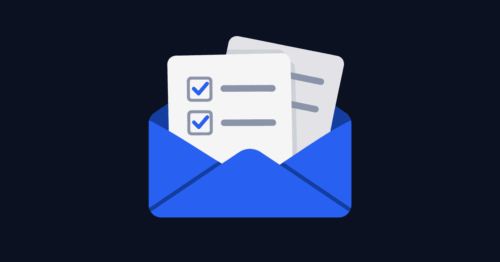 Editorial illustration of a submitted online form and the confirmation email it sends back to the respondent