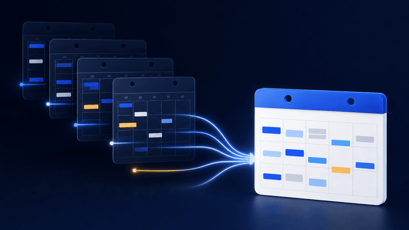 Several calendar sources merging into one unified calendar