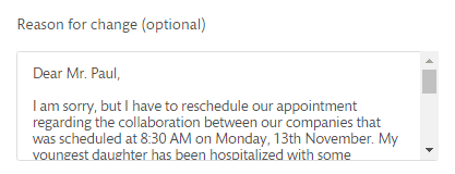 Appointment Rescheduling Copy