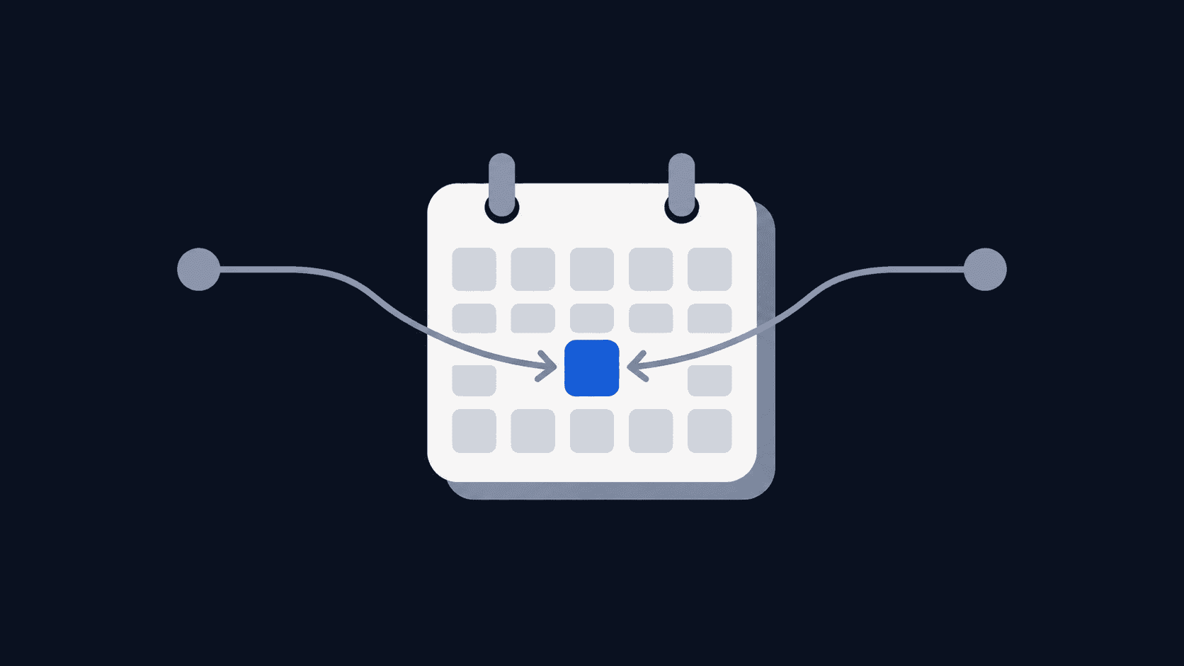 An inbound web lead moving through a qualification form, a routing decision and a round-robin assignment into a booked sales call on a rep's calendar