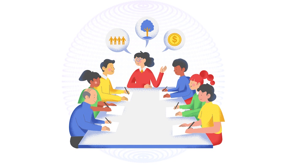 Besprechungstisch mit Protokoll