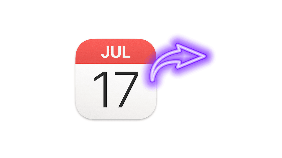 Apple Kalender Icon mit Teilen Pfeil