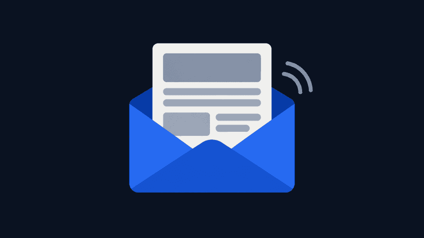An electronic newsletter open in an inbox, with a single button leading to a booking page
