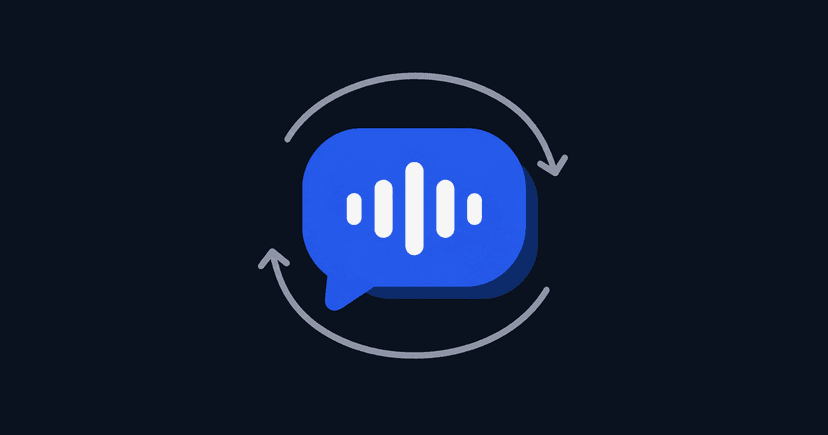 A phone call turning into a calendar entry: a voice waveform on the left, a confirmed appointment slot on the right, joined by a dotted handoff line