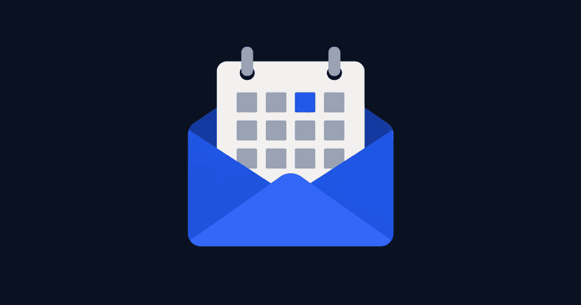 Illustration of a calendar invite opened on a phone, showing purpose, agenda, time zone and join link