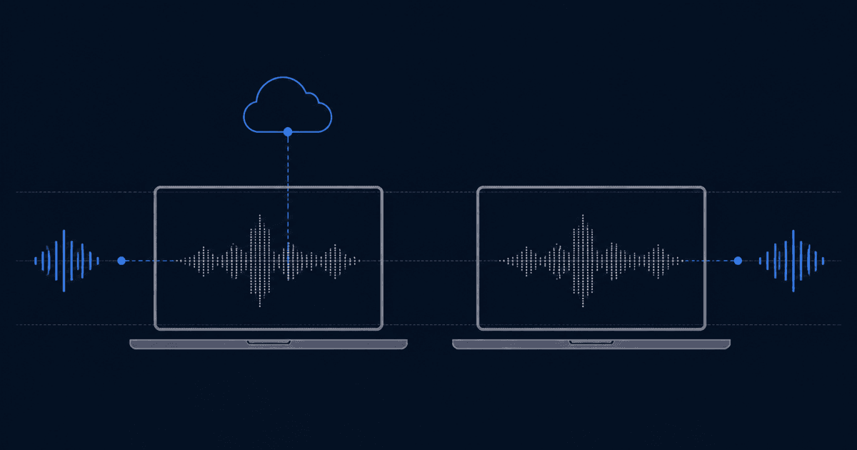 Zwei Notetaker ohne Bot nebeneinander: einer transkribiert in der Cloud, einer auf dem Gerät