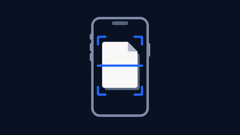 Ein iPhone scannt einen mehrseitigen Vertrag, daneben die fertige PDF-Datei und ein Signaturfeld