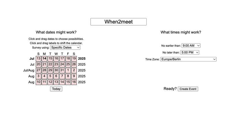 When2meet 2026: Guide zum Klassiker der Terminfindung