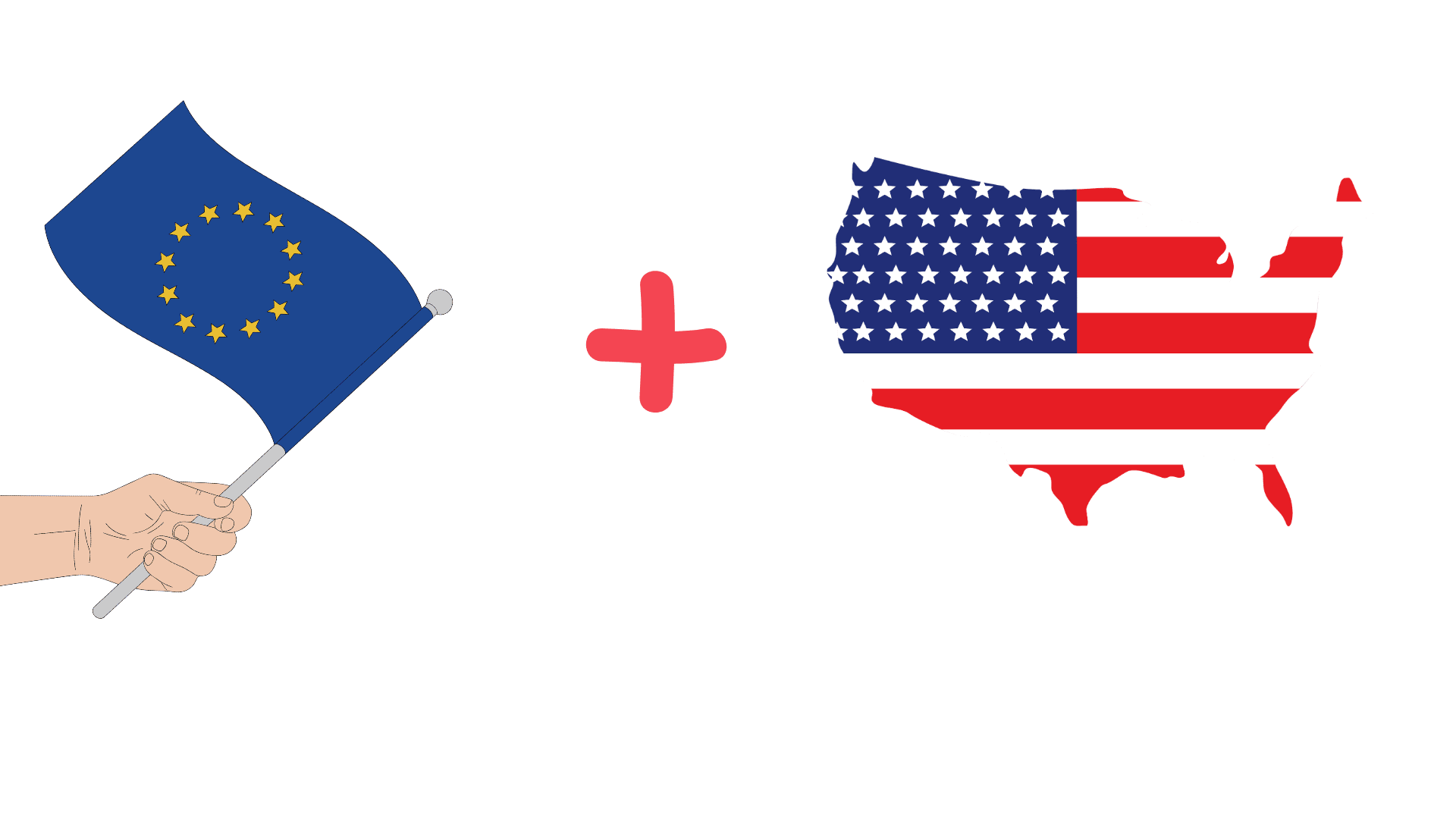 US flag and EU flag
