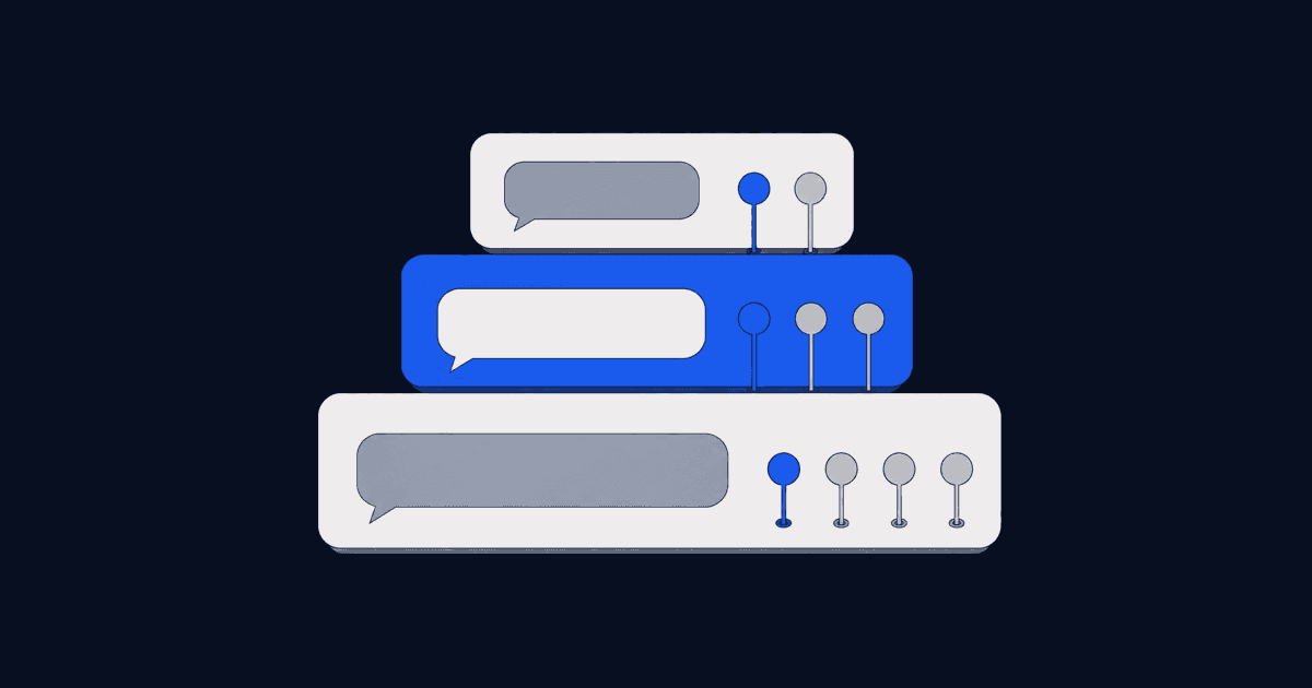 Three stacked cost layers for a WhatsApp Business API bill: a per-message charge, a platform fee, and a build cost