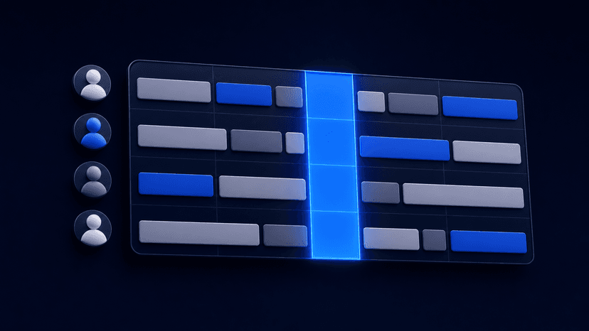 Scheduling availability grid highlighting the time when everyone is free