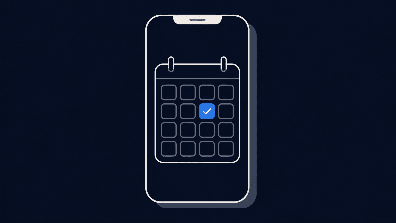 An iPhone Calendar app week view with work and personal calendars in different colours