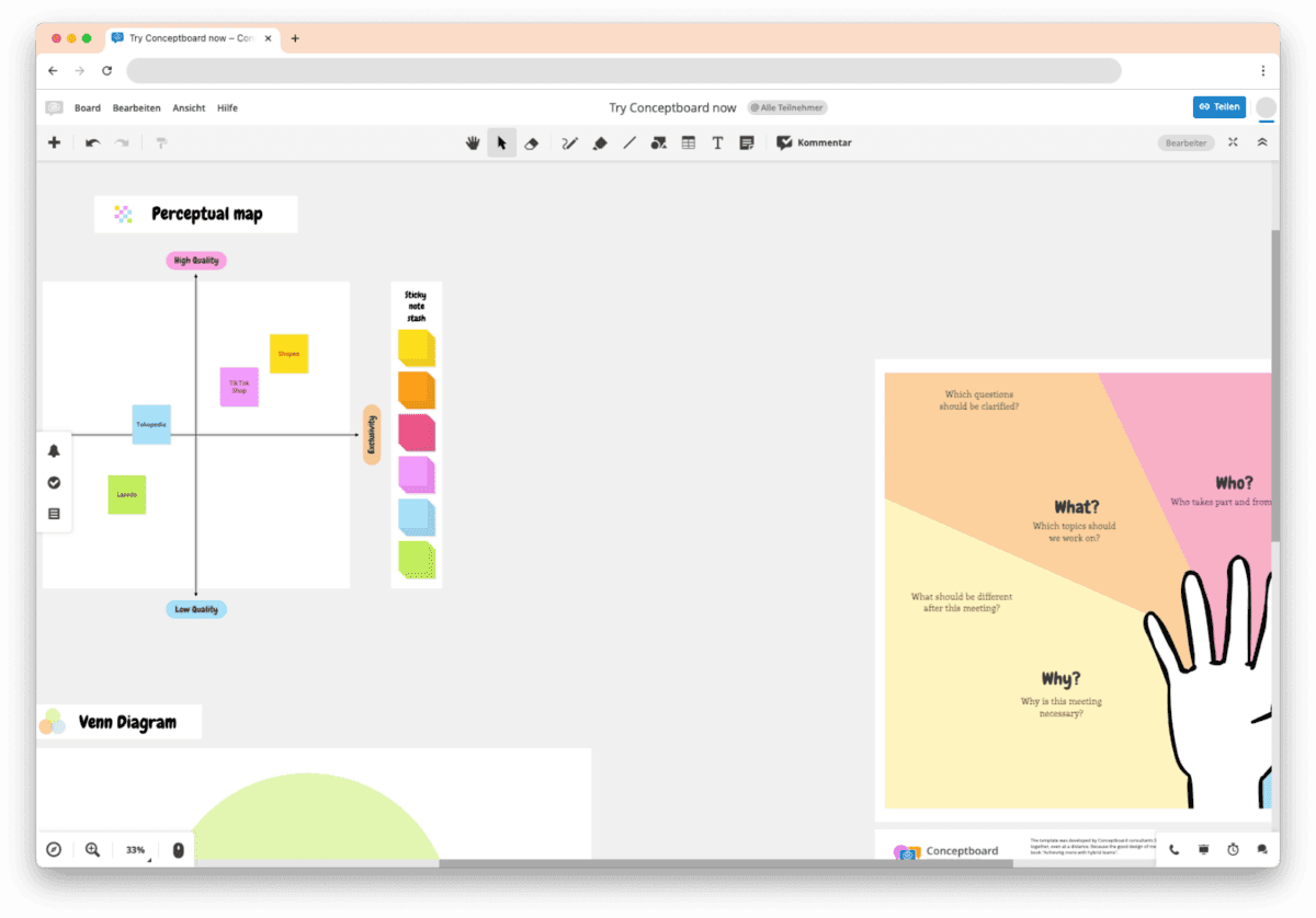 Conceptboard Oberfläche