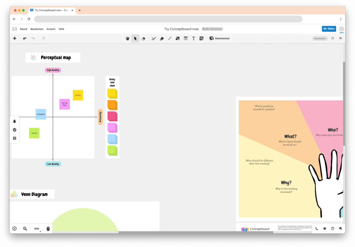 Conceptboard Oberfläche