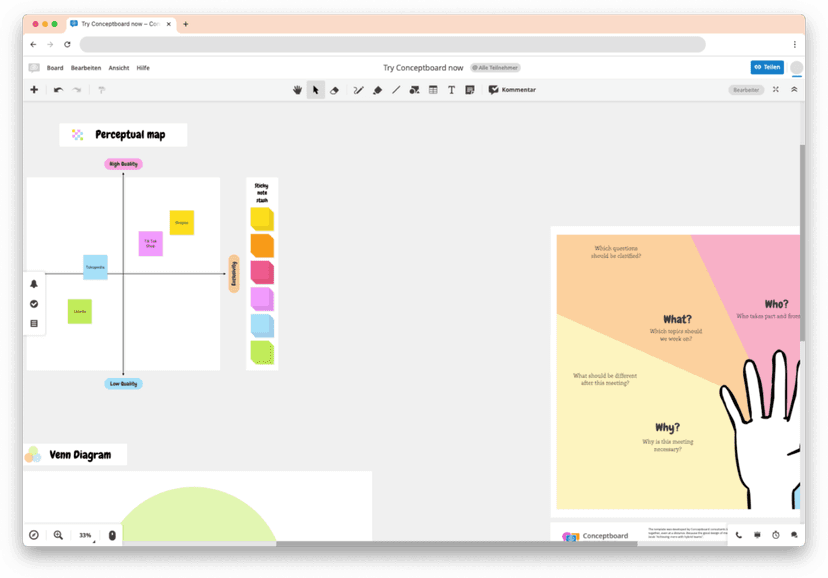 Conceptboard Oberfläche
