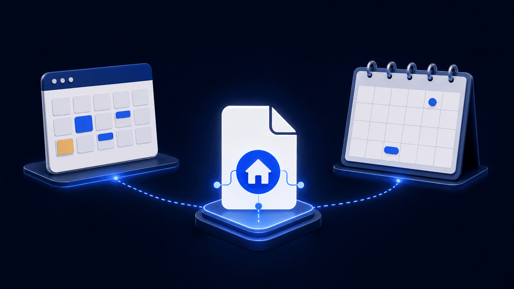 Two calendar ecosystems connected to one central home base