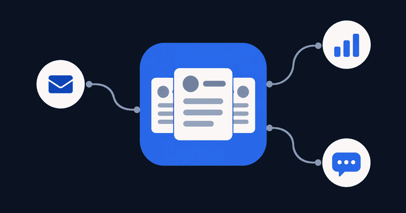 Schéma d'un CRM : la démarche de suivi client d'un côté, le pipeline logiciel avec ses étapes de l'autre