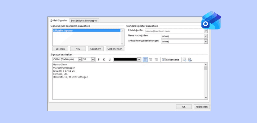 outlook signature
