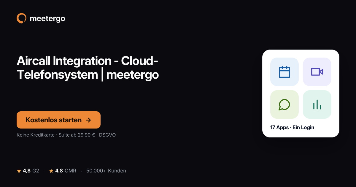 Aircall Integration - Cloud-Telefonsystem | meetergo - meetergo