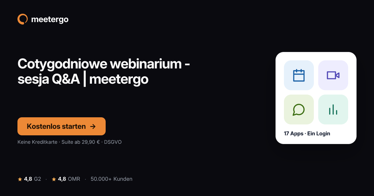 Cotygodniowe webinarium - sesja Q&A | meetergo - meetergo