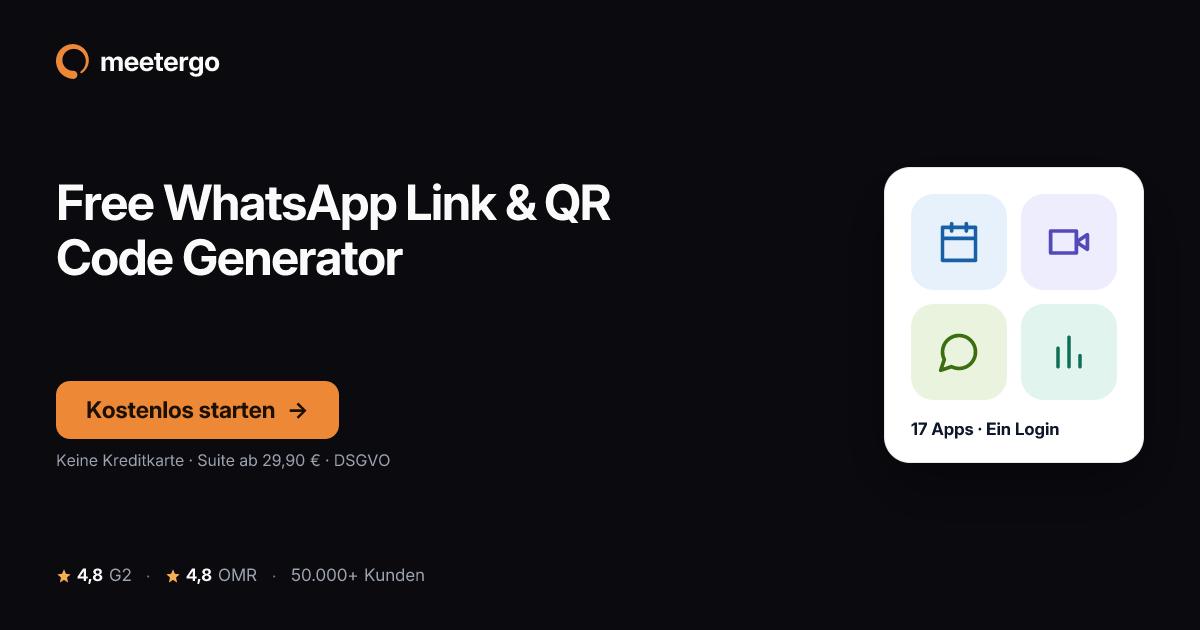 Free WhatsApp Link & QR Code Generator | meetergo
