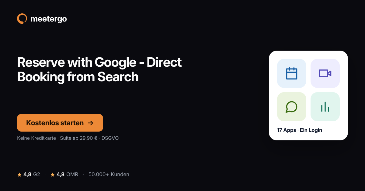 Reserve with Google - Direct Booking from Search - meetergo
