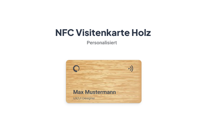 NFC digitale Visitenkarte aus Holz