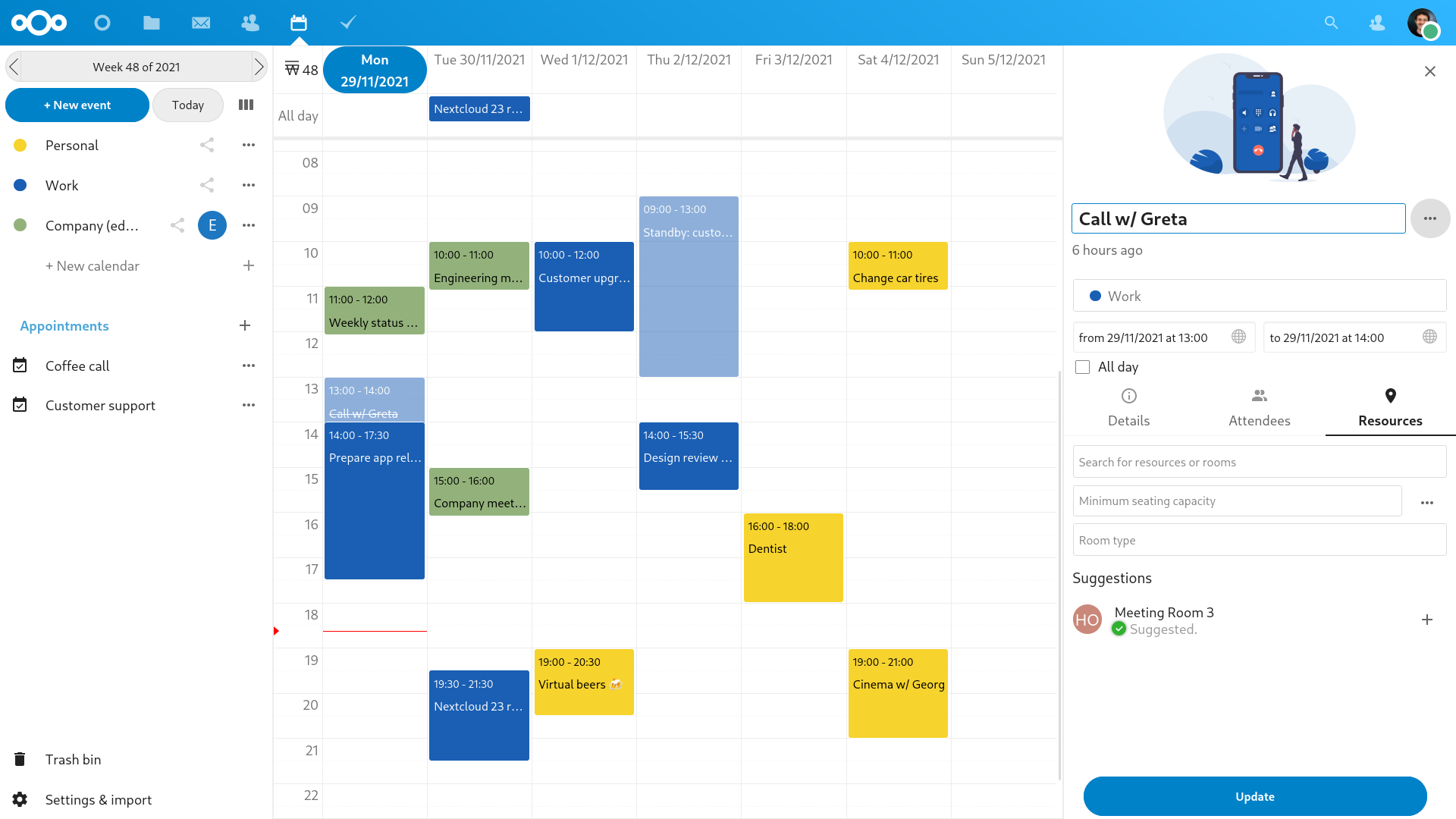Nextcloud Calendar App